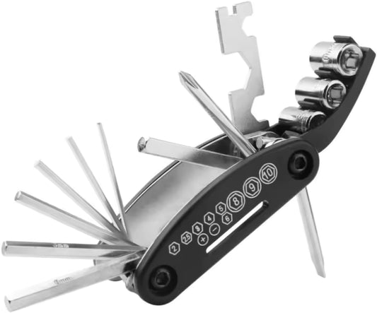 Precision 16-in-1 Bicycle Multi-Tool - Compact Road & Trail Repair Kit